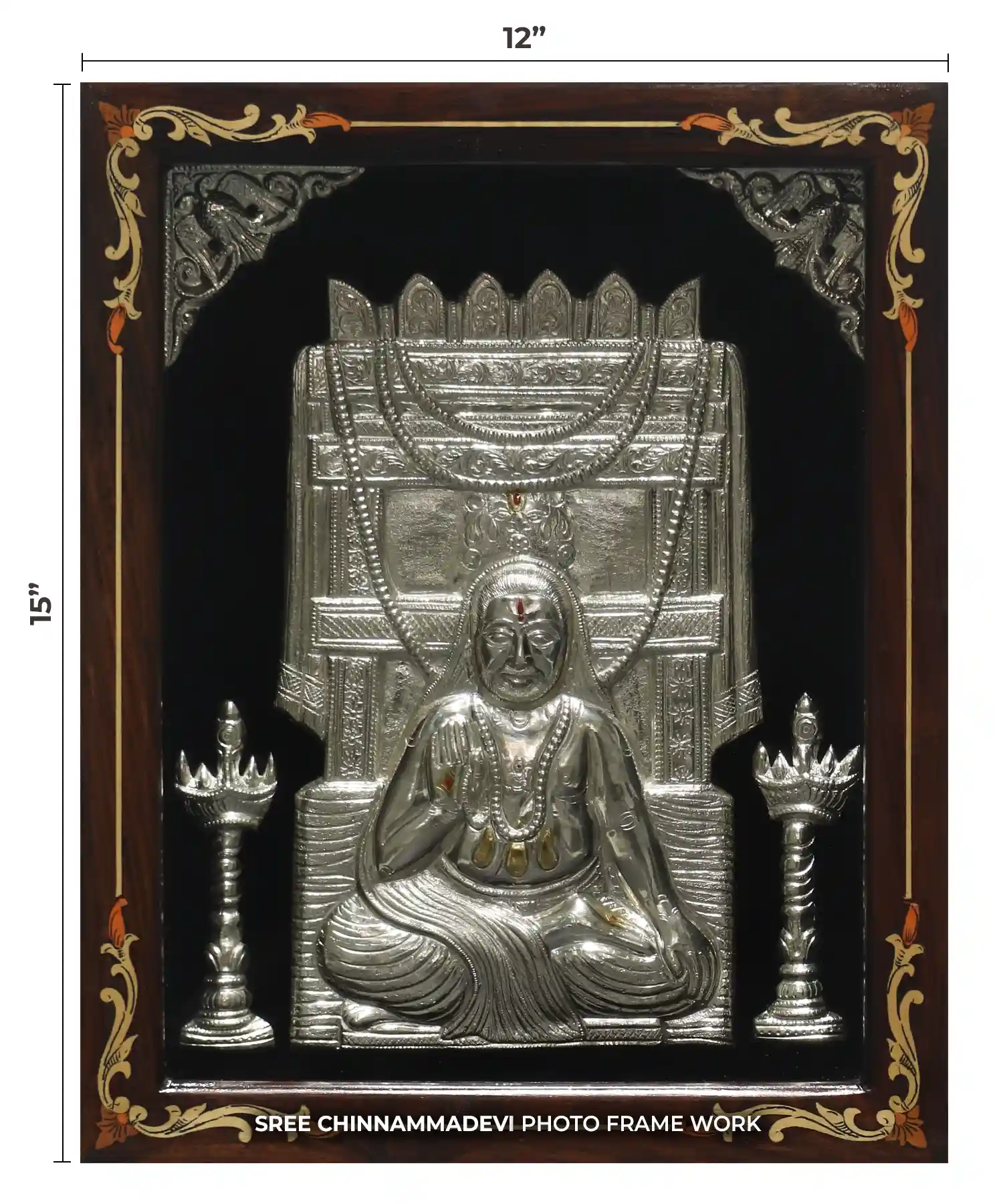 Raghavendra Swamy Silver _ 12 x 15 – Sree Chinnamadevi Photo Frame