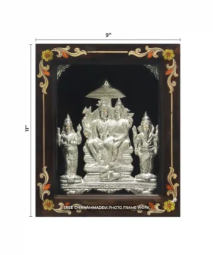 Eshwara Paravathi (Ganesha & Murga Standing) Silver _ 9 x 11