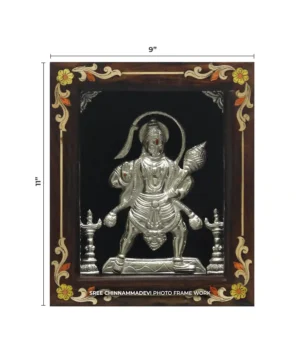 Hanuman Abhayaastha Silver _ 9 x 11