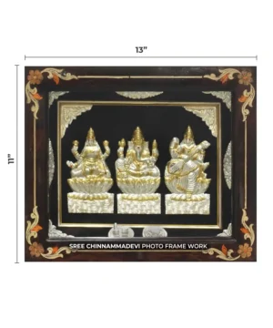 Lakshmi Ganesh Saraswathi Gold _ 13 x 11